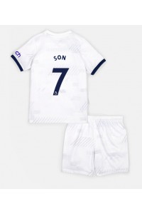 Tottenham Hotspur Son Heung-min #7 Jalkapallovaatteet Lasten Kotipeliasu 2023-24 Lyhythihainen (+ Lyhyet housut)
